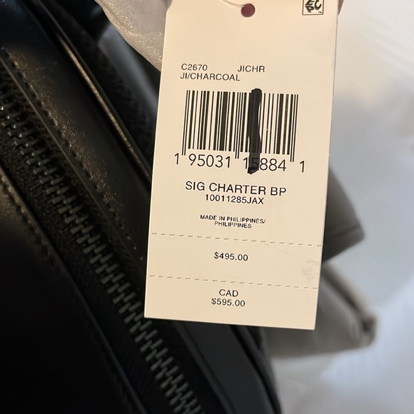 Coach Signature Charter Backpack, Charcoal - Picture 15 of 16